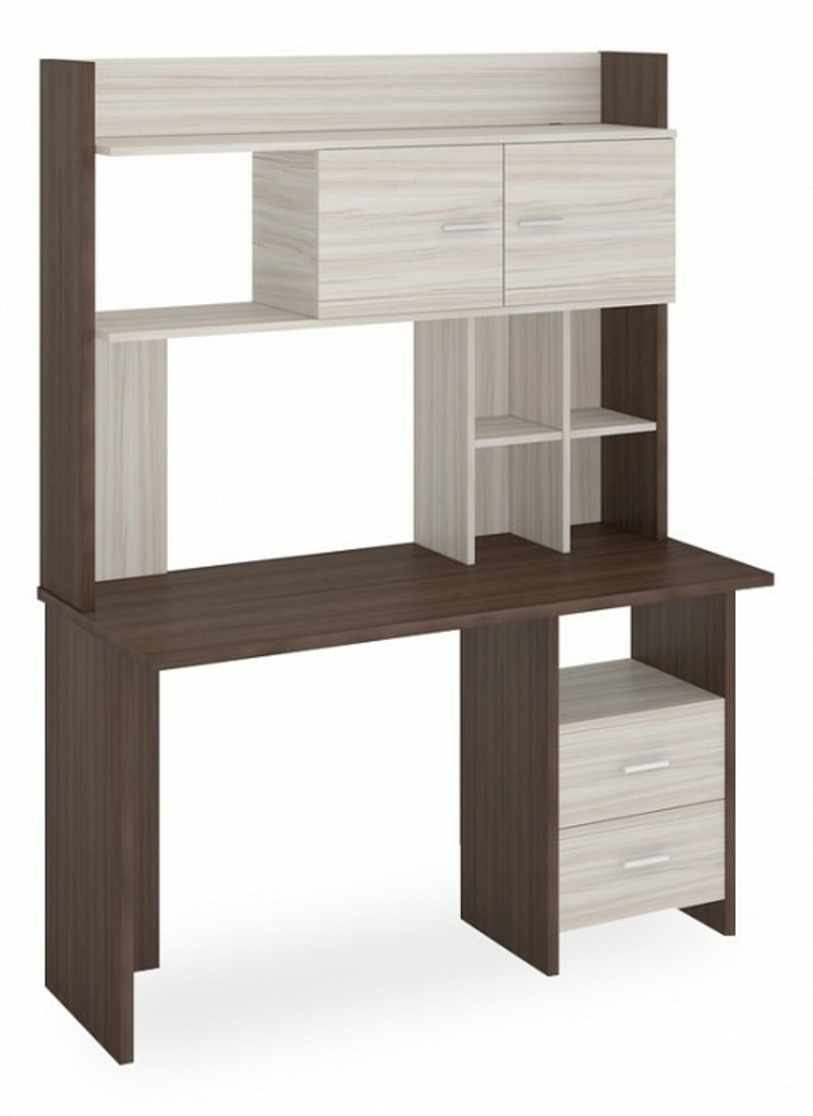 Фото Стол компьютерный Домино Lite СКЛ-Прям130+НКЛХ-130 ШК MER_SKL-Pryam130-NKLH-130_SHK - интернет-магазин МегаТерем в Москве