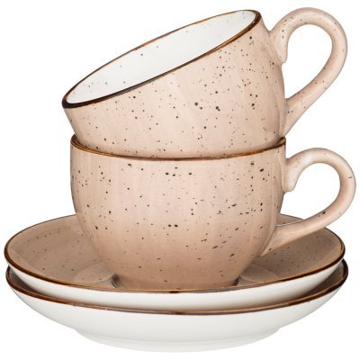 Чайный набор bronco "nature" на 2 пер. 4 пр. 220 мл бежевый (263-1112) 