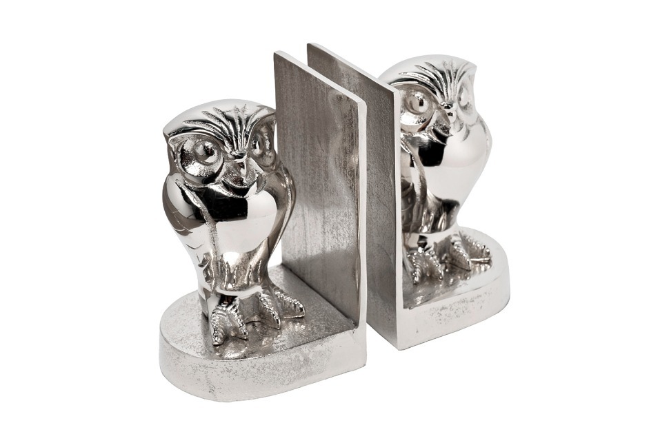Держатель для книг Совы цвет хром 23*10*17,5см (TT-00010949) Фото Держатель для книг Совы цвет хром 23*10*17,5см (TT-00010949) - интернет-магазин МегаТерем в Москве
