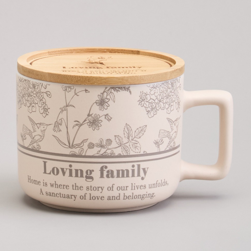 Фото Кружка lefard 400мл с бамбуковой крышкой sweet home 9.6*8cm (756-476)  - интернет-магазин МегаТерем в Москве