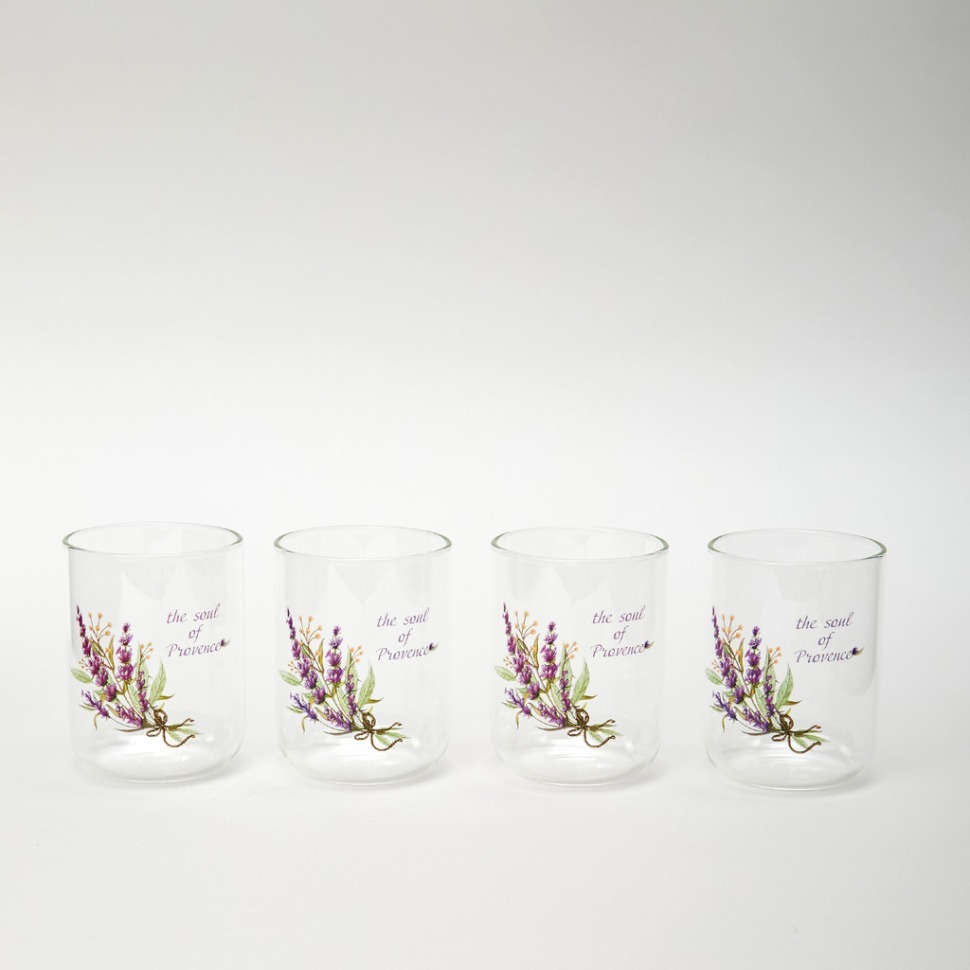 Фото Набор стаканов душа прованса из 4-х шт. 360 мл Agness (887-283) - интернет-магазин МегаТерем в Москве