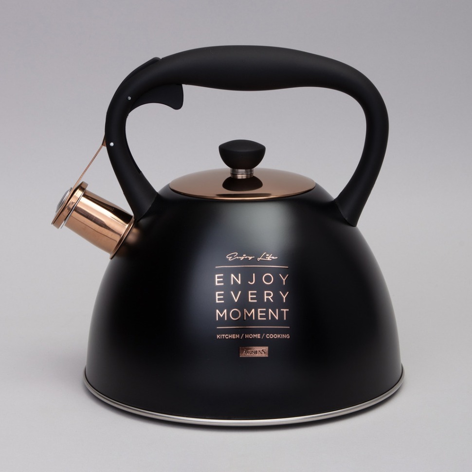 Фото Чайник agness со свистком, 3,0 л термоаккумулирующее дно, индукция (914-157)  - интернет-магазин МегаТерем в Москве