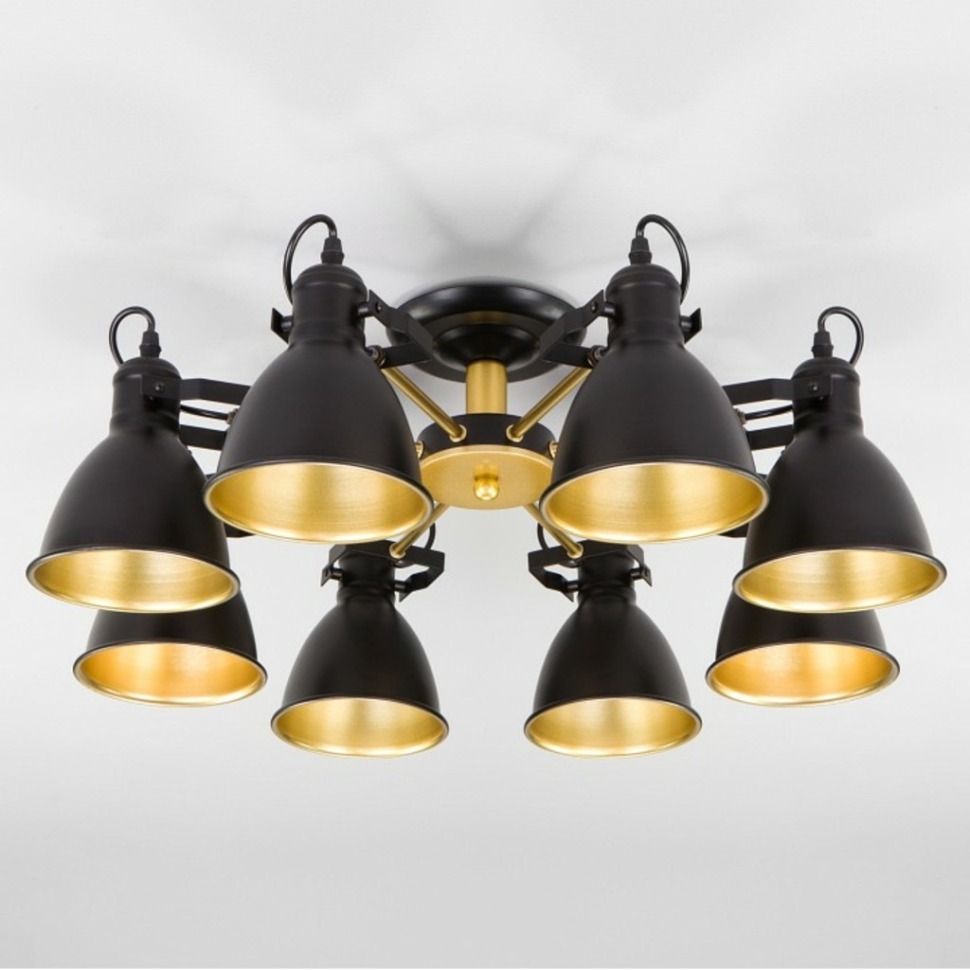 Фото Люстра на штанге Eurosvet Denley 70112/8 черный EV_a047638 - интернет-магазин МегаТерем в Москве