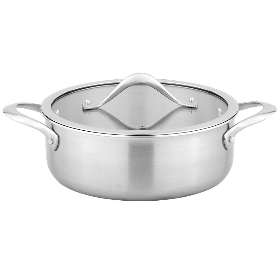 Фото Кастрюля с крышкой 3ply etalon, D24 см, 4 л (77004) - интернет-магазин МегаТерем в Москве