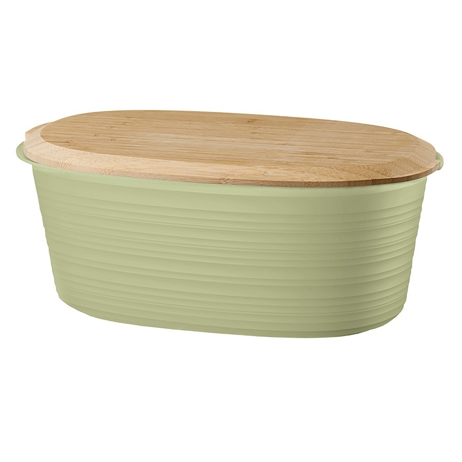 Фото Хлебница с бамбуковой крышкой tierra, 3 л, светло-зеленая (77975) - интернет-магазин МегаТерем в Москве