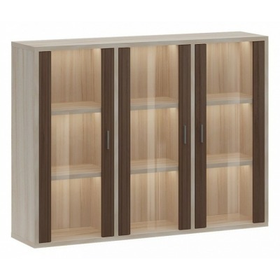 Тумба-витрина Домино СУ(ш3в1)+3ФС MER_SUsh3v1-3FS-KSH-karamel-shamoni-CH