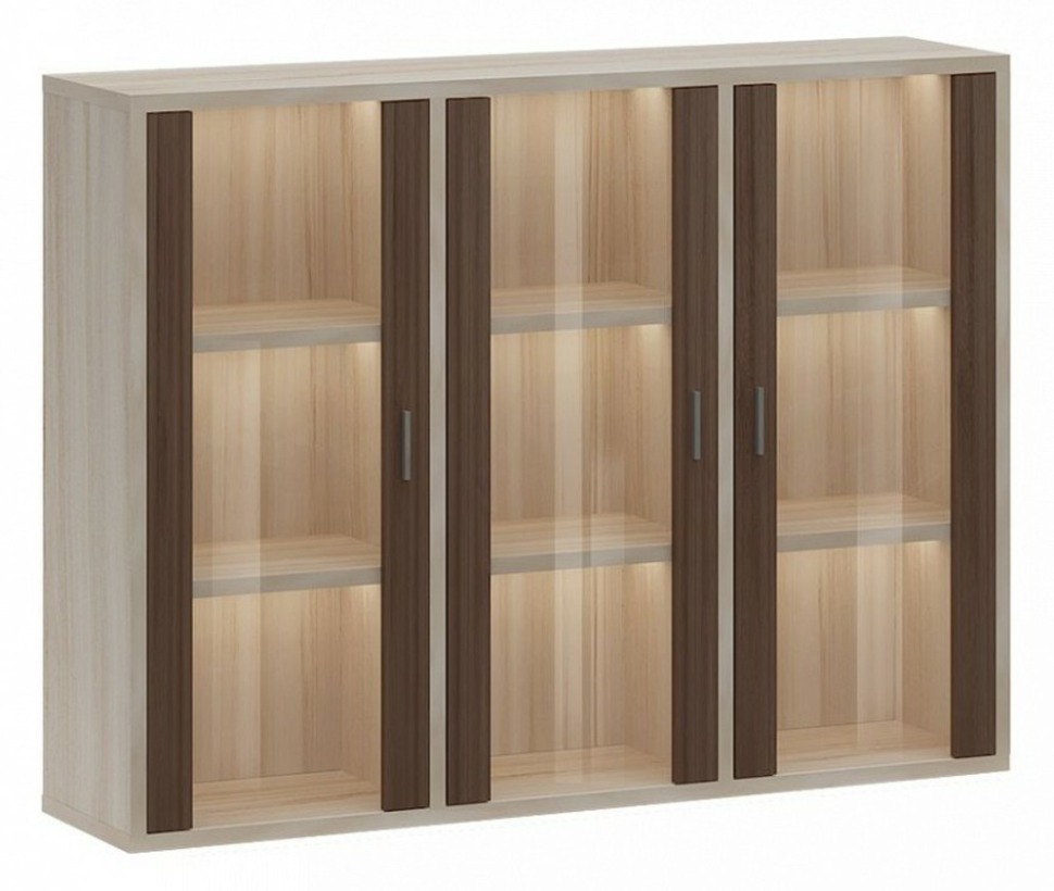 Фото Тумба-витрина Домино СУ(ш3в1)+3ФС MER_SUsh3v1-3FS-KSH-karamel-shamoni-CH - интернет-магазин МегаТерем в Москве