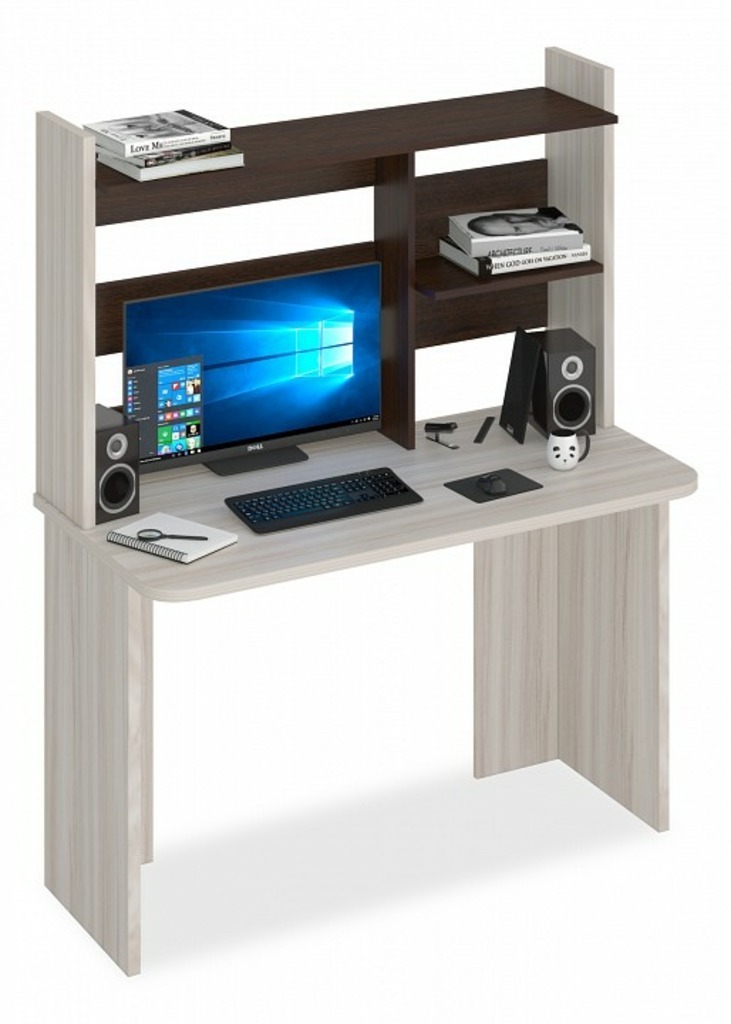 Фото Стол компьютерный Домино Lite СКЛ-Прям120Р+НКЛ-120 MER_SKL-Pryam120Rbez_tumby-NKL-120_KV - интернет-магазин МегаТерем в Москве