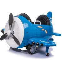 Детский электромобиль - самолет 12V (JJ20201-BLUE)