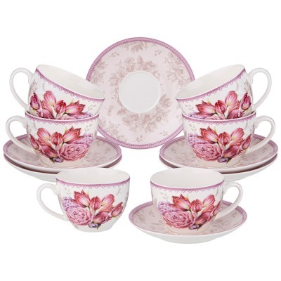 Чайный набор  lefard тюльпаны  на 6 п6р. 12 пр. 280 мл (87-327) 