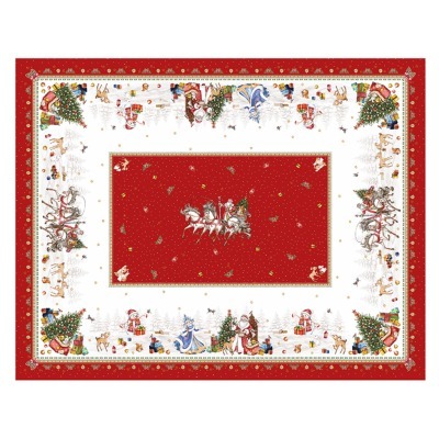 Скатерть "с новым годом" 140х180см, красный, 100% хлопок,твил пропитка Lefard (850-763-2)