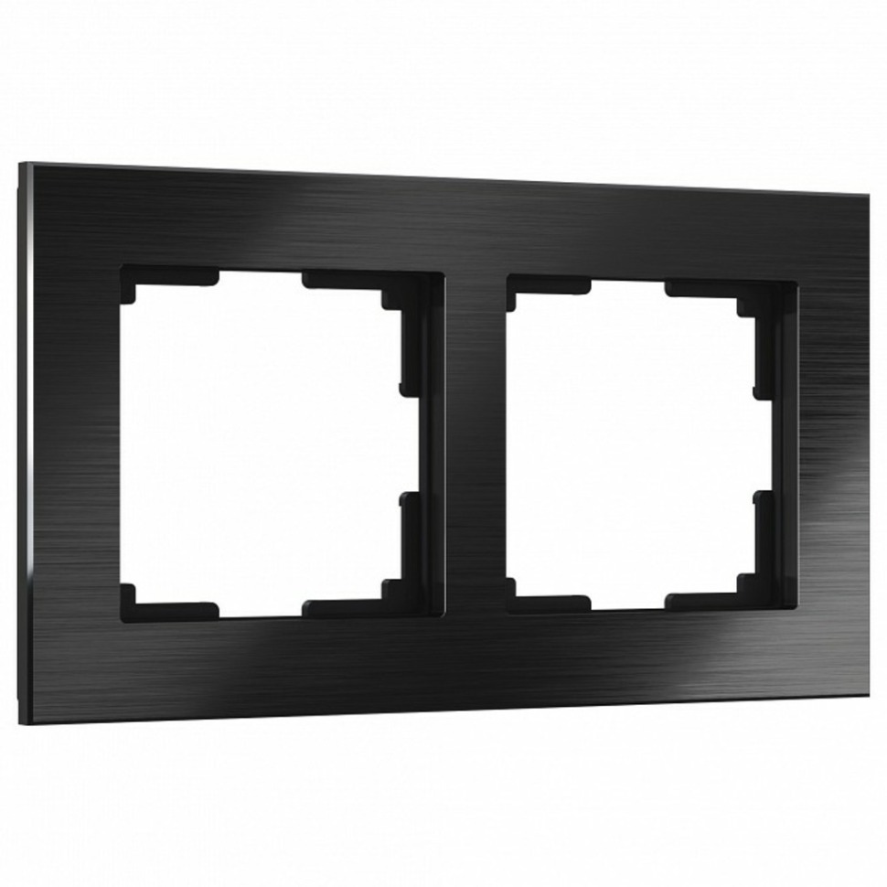 Фото Рамка на 2 поста Werkel Aluminium (черный алюминий) W0021708 WRK_a050962 - интернет-магазин МегаТерем в Москве