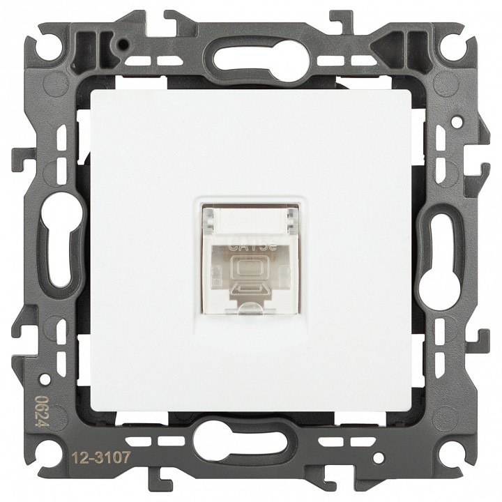 Фото Розетка Ethernet RJ-45 без рамки Эра Эра 12 12-3107-01М ER_B0065712 - интернет-магазин МегаТерем в Москве