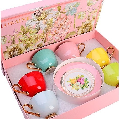 Фото Чайный сервиз на 6 персон фарфор 12 предметов 200 мл ПРЕМИУМ LORAINE (60036) - интернет-магазин МегаТерем в Москве