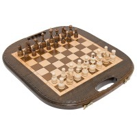 Шахматы + нарды резные "Овальные" 40, Haleyan (28453)