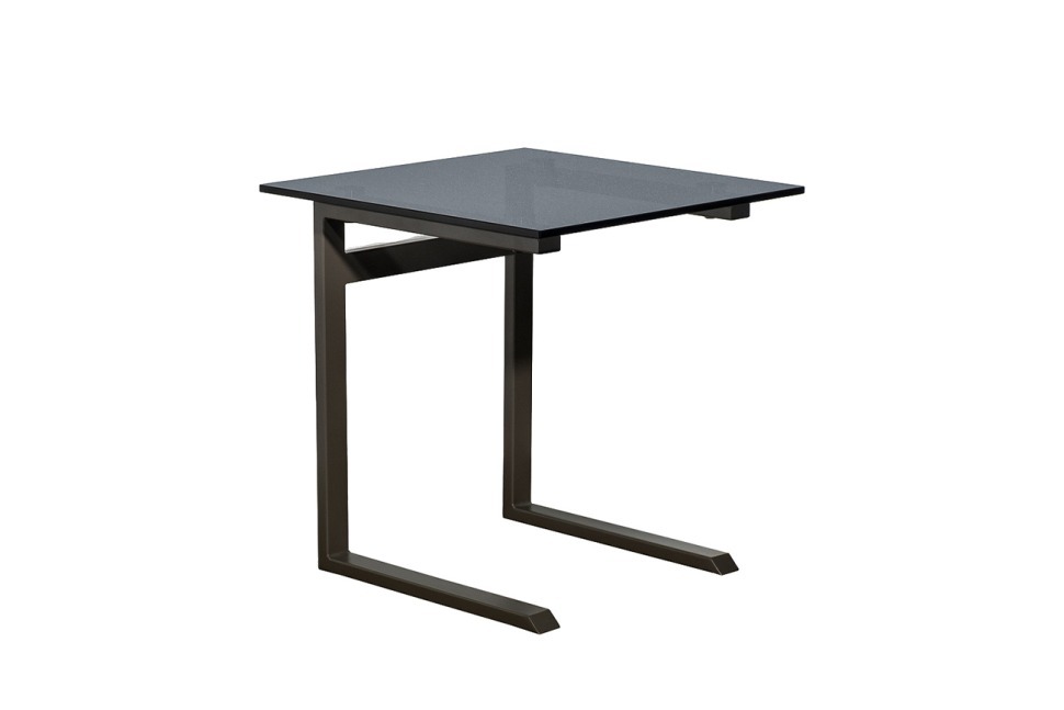 Фото Стол журнальный приставной серый, стекло тонированное 50*50*50см (TT-00015706) - интернет-магазин МегаТерем в Москве