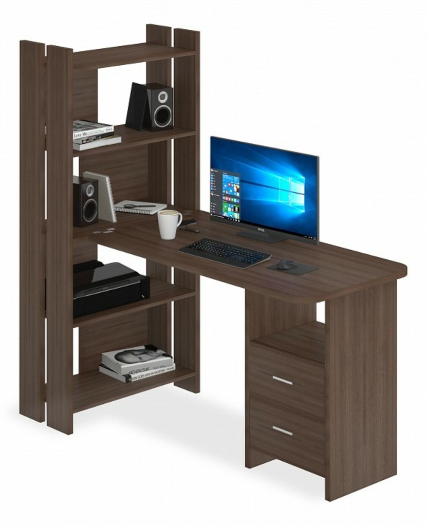 Фото Стол компьютерный Домино Lite СТЛ-ОВ+С120Р MER_STL-OV-S120RPryam_SH - интернет-магазин МегаТерем в Москве