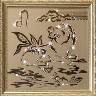 Картина Лев 35х35 см с крис...