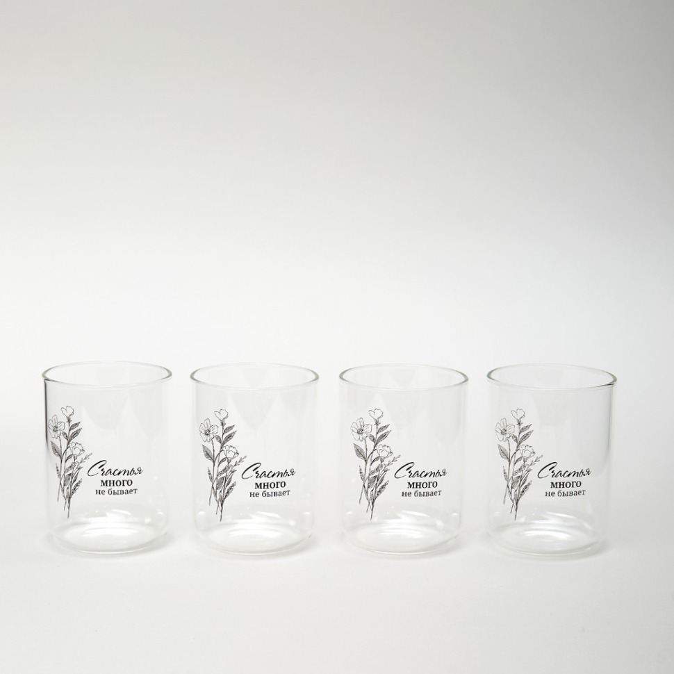 Фото Набор стаканов счастье из 4-х шт. 360 мл Agness (887-284) - интернет-магазин МегаТерем в Москве