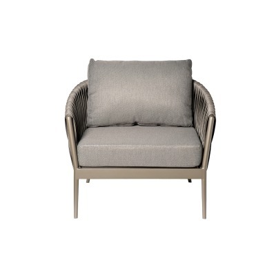 Кресло "Муза" серое 81,5*88,5*75см, оплетка"лента" (TT-00010712)