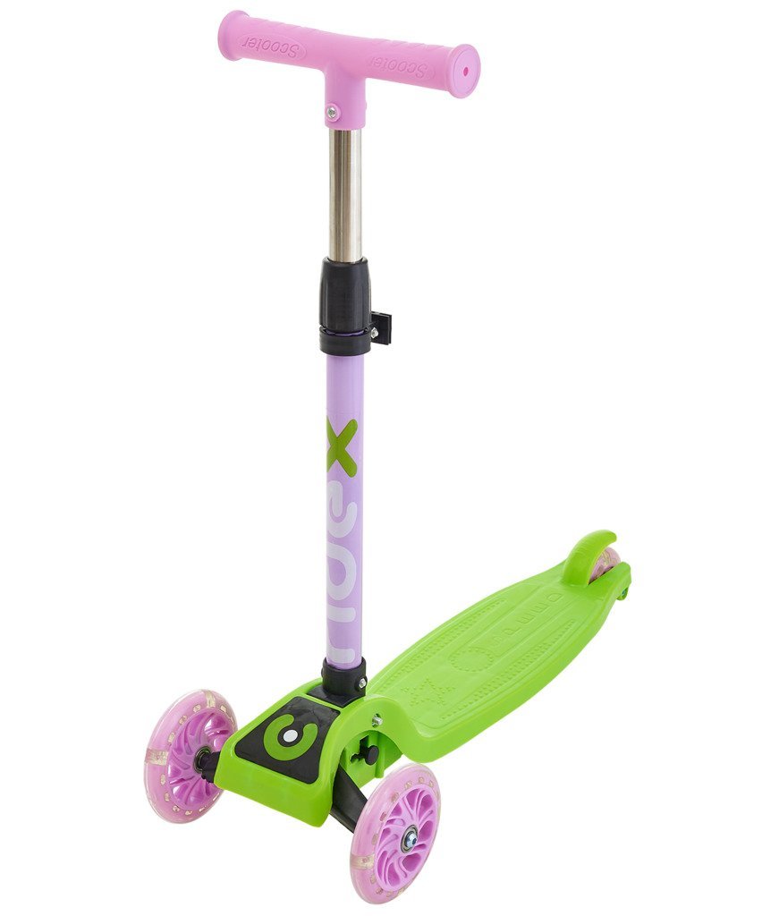 Фото БЕЗ УПАКОВКИ Самокат 3-колесный Ridex Loop, 120/70 мм, зеленый/розовый (2106808) - интернет-магазин МегаТерем в Москве