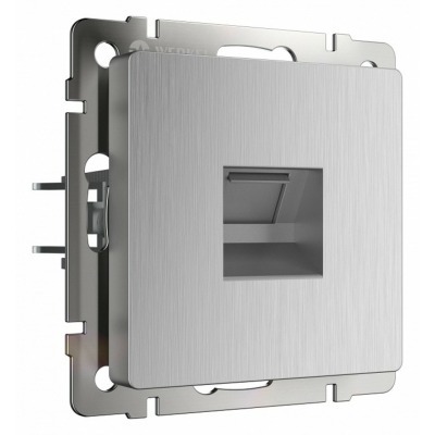 Розетка Ethernet RJ-45 без рамки Werkel cеребряный рифленый W1181009 WRK_a051360