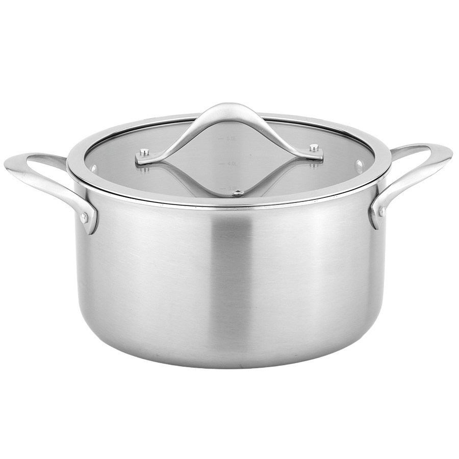 Фото Кастрюля с крышкой 3ply etalon, D24 см, 6 л (77005) - интернет-магазин МегаТерем в Москве