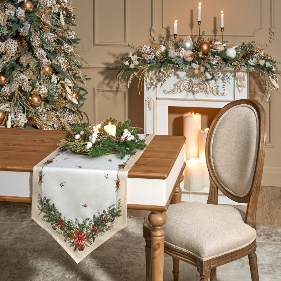 Фото Дорожка на стол celebration, 45х145см, бежевый, 100% хлопок,твил Lefard (850-734-31) - интернет-магазин МегаТерем в Москве