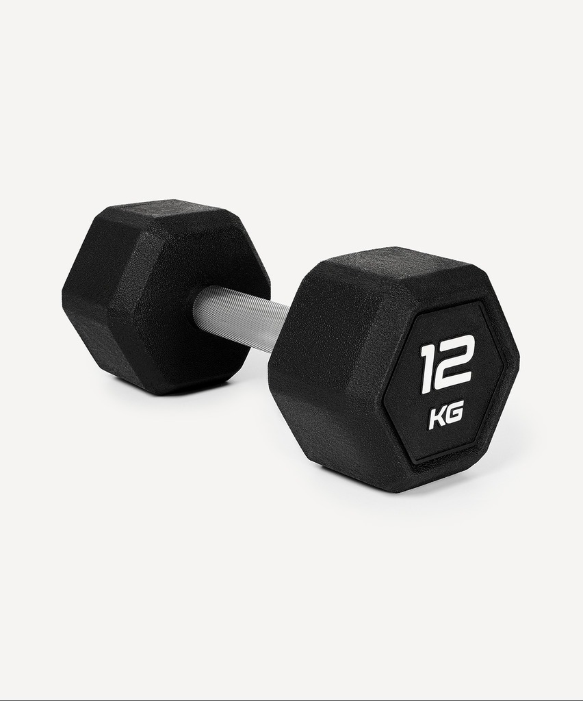 Фото Гантель гексагональная STARFIT DB-301PRO 12 кг, обрезиненная, черный (2115113) - интернет-магазин МегаТерем в Москве