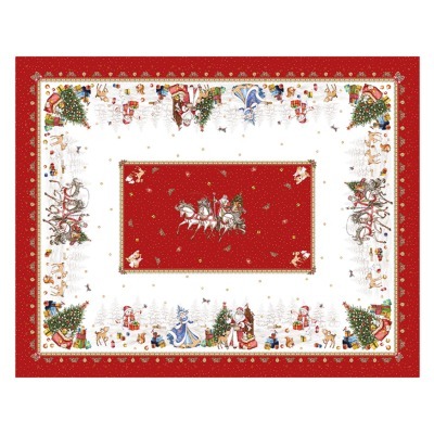 Скатерть "с новым годом" 110х140см ,красный, 100% хлопок,твил пропитка Lefard (850-763-20)