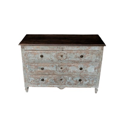 Комод Луи XVI 19 век Франция AW-FRENCHLOUIS, дуб, Grey Blue, ROOMERS ANTIQUE