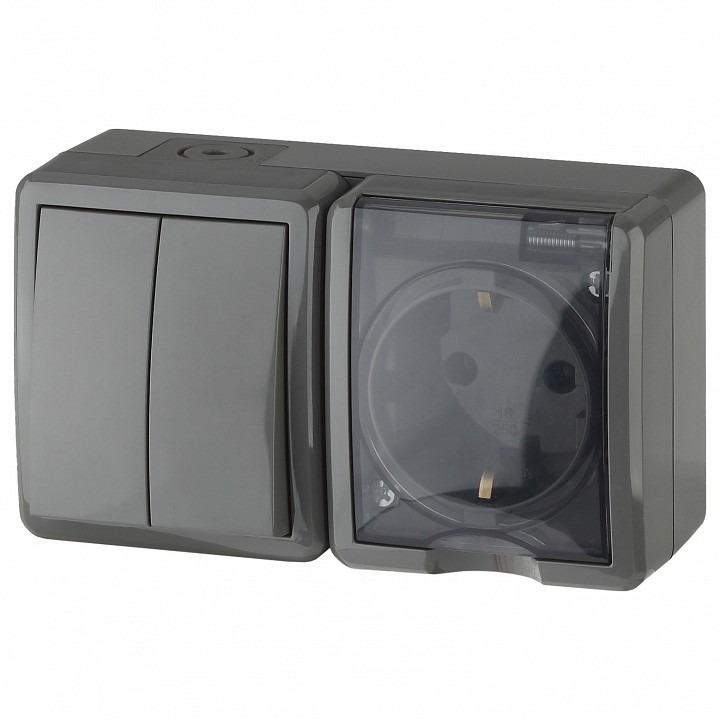 Фото Блок с розеткой и выключателем Эра Эра Эксперт 11-7402-03 ER_B0020736 - интернет-магазин МегаТерем в Москве