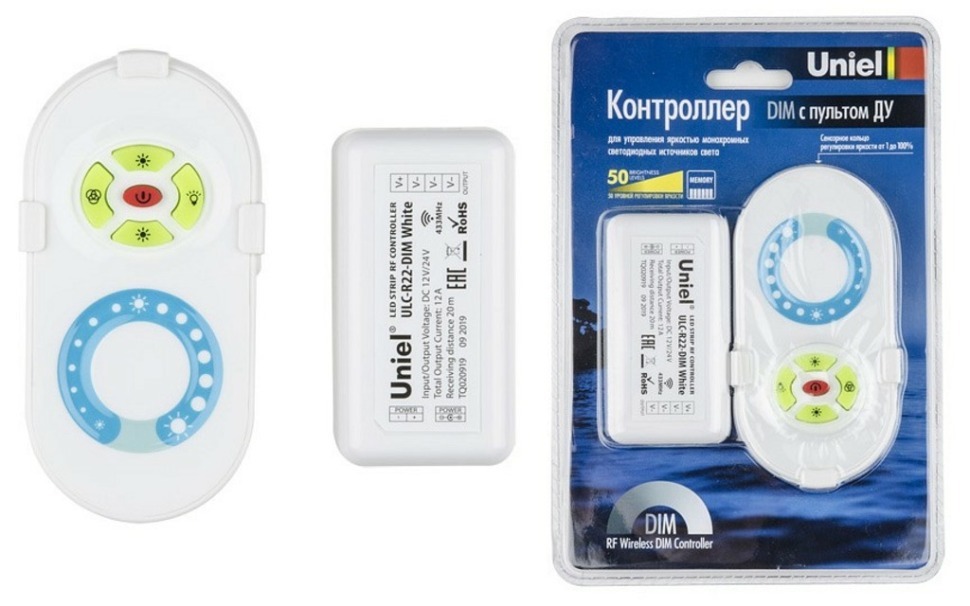 Фото Контроллер-диммер с пультом ДУ Uniel ULC-R22-DIM 5947 UL_05947 - интернет-магазин МегаТерем в Москве
