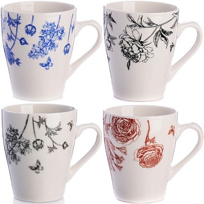 Кружка 340 мл Цветы графика...