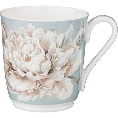 Кружка lefard "белый цветок" 320 мл голубая (86-2429) 