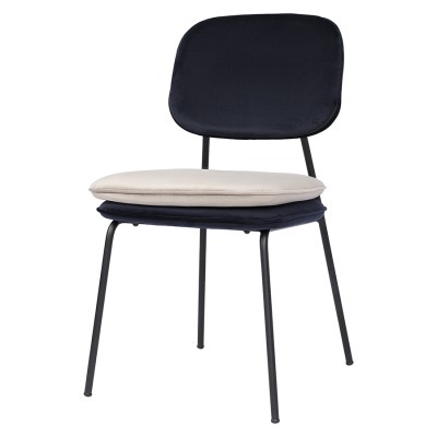 Стул pea, велюр, темно-синий/бежевый (77071)