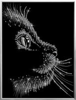 Картина Черный кот 2024 с кристаллами Swarovski (3069)