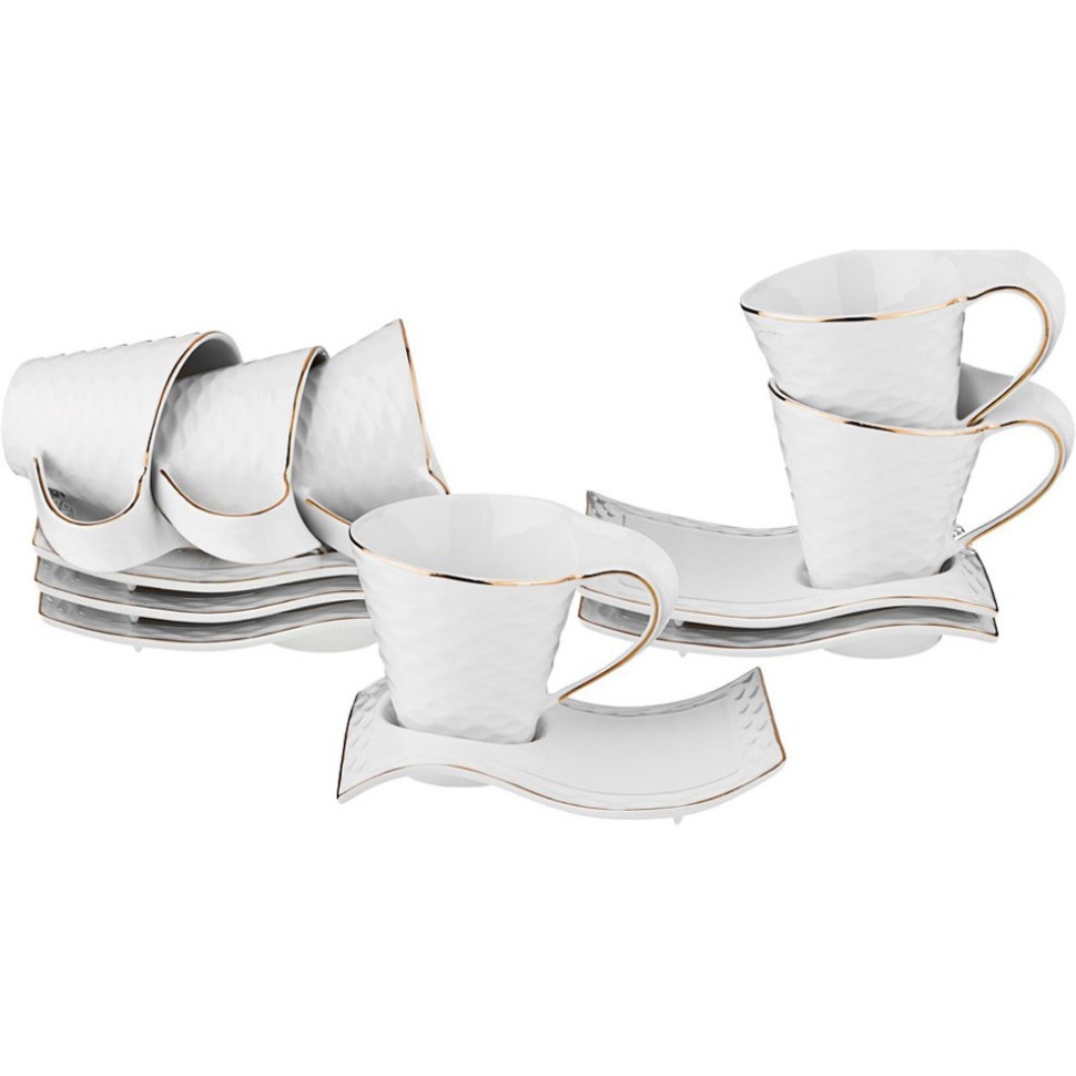 Фото Чайный набор на 6 персон 12пр. 220мл. с золотой отводкой Lefard (359-497) - интернет-магазин МегаТерем в Москве