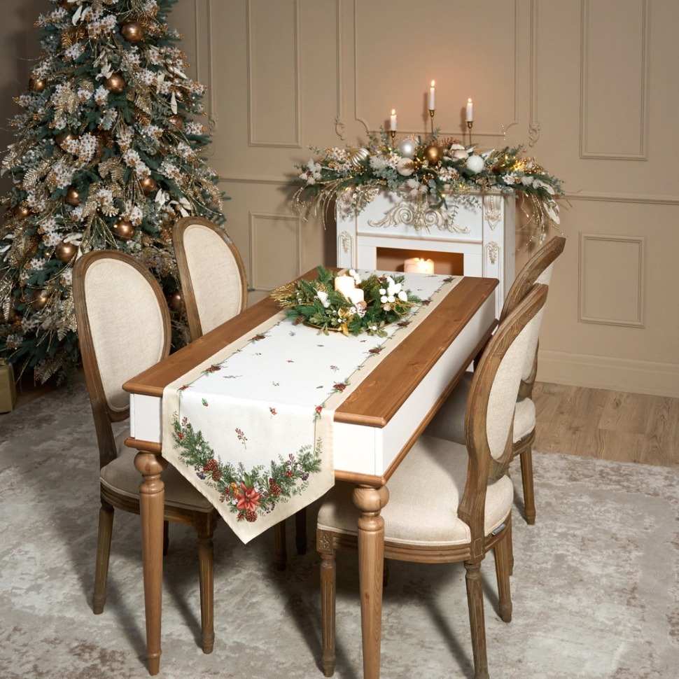 Фото Дорожка на стол celebration, 45х215см, бежевый, 100% хлопок,твил Lefard (850-734-32) - интернет-магазин МегаТерем в Москве