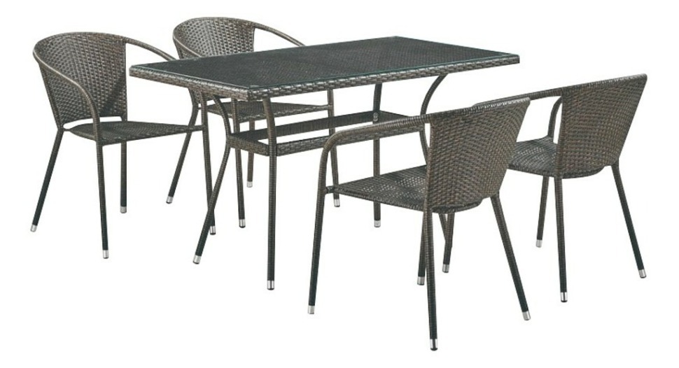 Фото Набор уличный T286A/Y137C-W53 Brown 4Pcs AFN_T286A-Y137C-W53_Brown_4Pcs - интернет-магазин МегаТерем в Москве