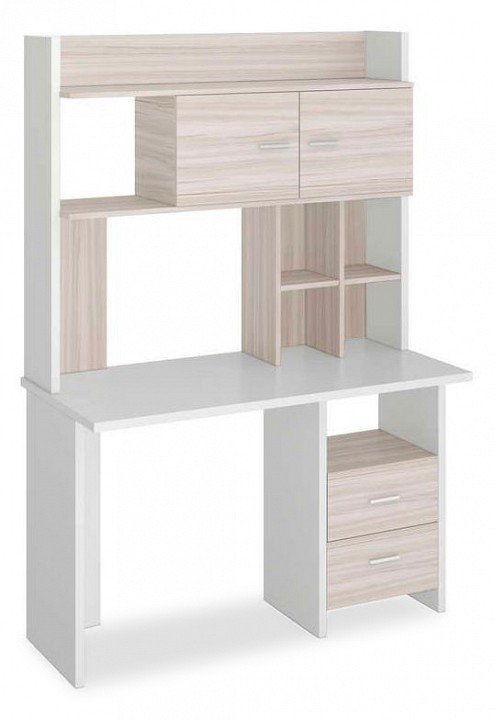 Фото Стол компьютерный Домино Lite СКЛ-Прям130+НКЛХ-130 БЕК MER_SKL-Pryam130_NKLH-130_BEK - интернет-магазин МегаТерем в Москве