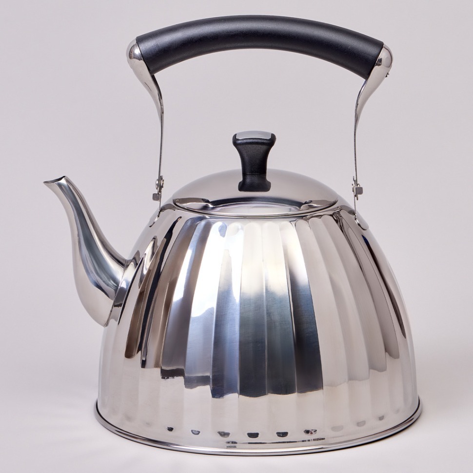 Фото Чайник agness 3,0 л со складывающейся ручкой, сталь 18/10, индукционное капсульное дно (937-910)  - интернет-магазин МегаТерем в Москве