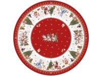 Скатерть круглая  "с новым годом"150 см  ,красный, 100% хлопок ,твил Lefard (850-763-24)