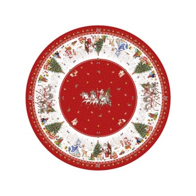 Скатерть круглая  "с новым годом"150 см  ,красный, 100% хлопок ,твил Lefard (850-763-24)