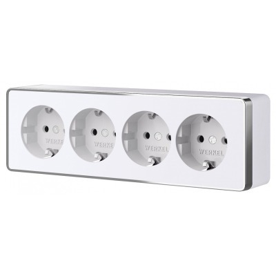 Розетка четверная с заземлением и со шторками Werkel Gallant W5072210 WRK_a071252