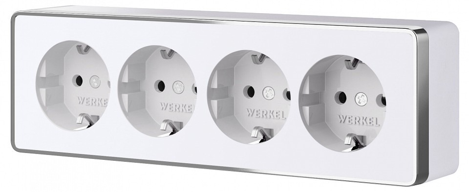 Фото Розетка четверная с заземлением и со шторками Werkel Gallant W5072210 WRK_a071252 - интернет-магазин МегаТерем в Москве