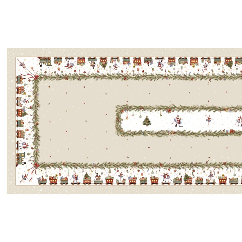 Фото Скатерть  175х400 cm прямоугольная, щелкунчик цвет: бежевый, tm lefard, полиэстер 100% (986-002-23)  - интернет-магазин МегаТерем в Москве