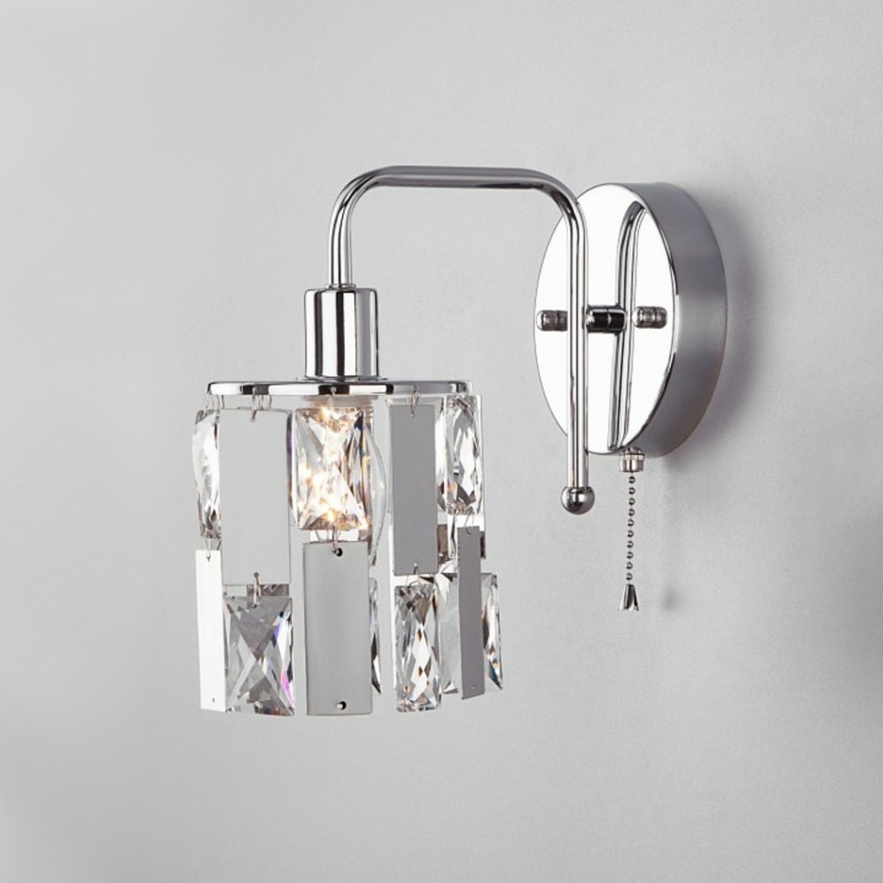 Фото Бра Eurosvet Scoppio 10101/1 хром/прозрачный хрусталь Strotskis EV_a044101 - интернет-магазин МегаТерем в Москве