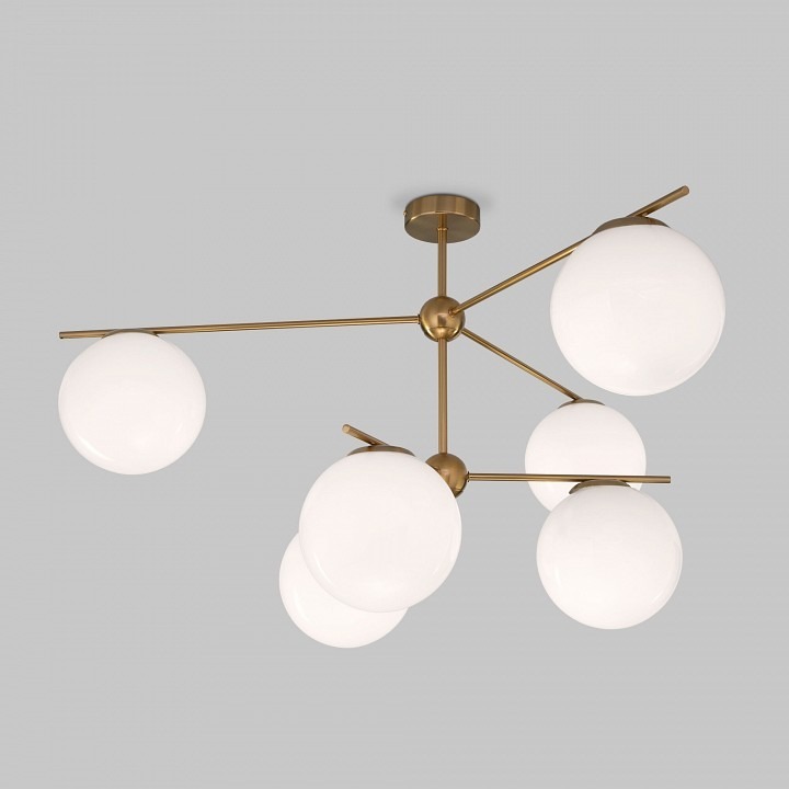 Фото Люстра на штанге Eurosvet Marbella 60147/6 латунь EV_a063851 - интернет-магазин МегаТерем в Москве