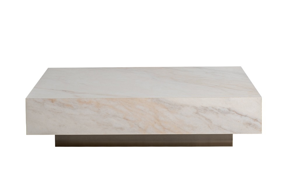 Фото Стол журнальный AGATE светлый керамический 120*80*29см (TT-00016026) - интернет-магазин МегаТерем в Москве